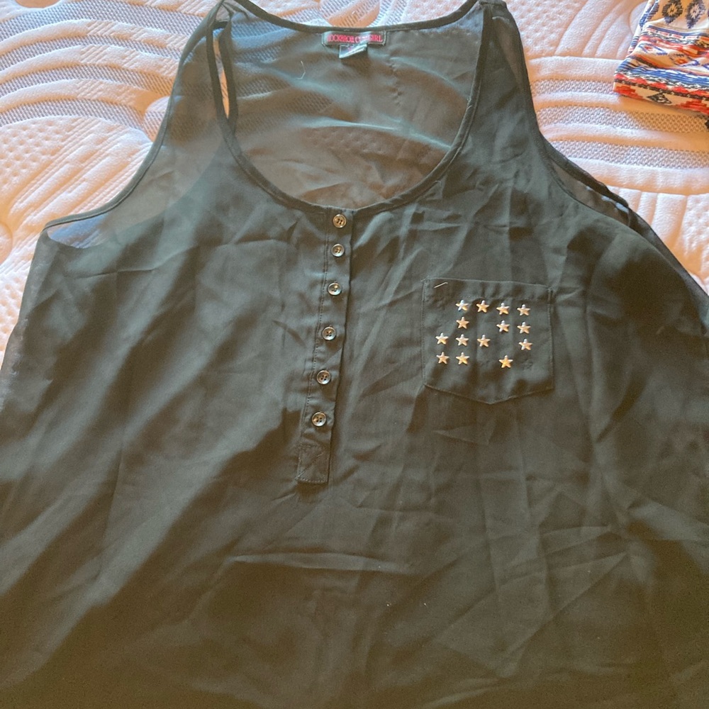 Rock and roll sheer black tank top